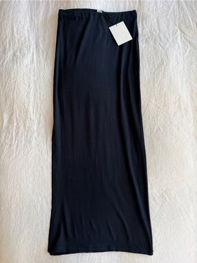 NWT Toteme Jersey Midi Maxi Slit Pencil Column Skirt Navy Blue
